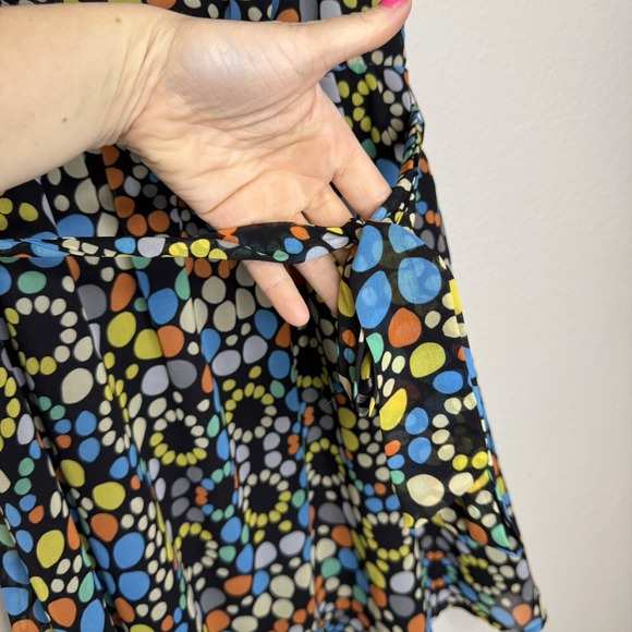 Anthropologie Tulle Womens Dress Size M Polka Dot Colorful Knee Length Belt Boho - Picture 12 of 15